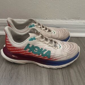 Hoka Mach 5 ProFly+ Sneakers, White Flame, 1127894, Women 10B, Preowned